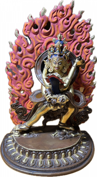 Cakrasamvara 2 arm Statue 8 Inch halfgold