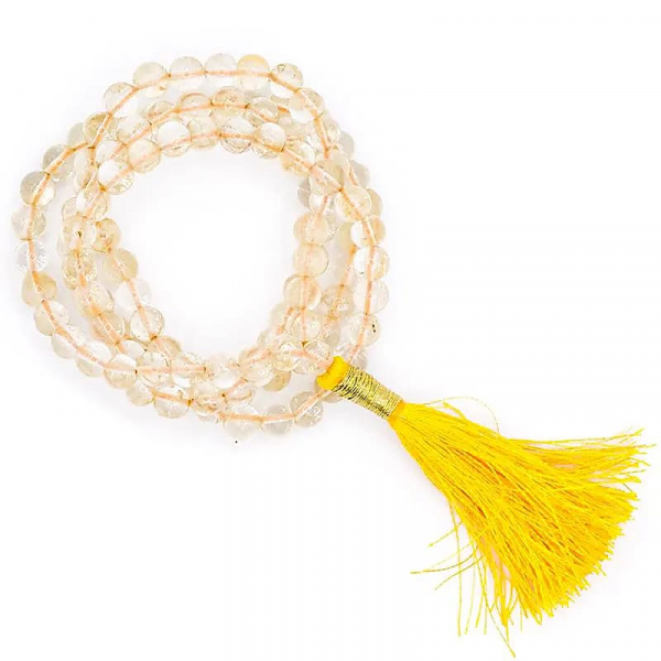 Mala Citrine AA quality 108 beads + brocate bag