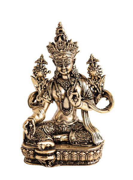 Grüne Tara hochwertiges Kunstobjekt, Messing mit Geschenkbox