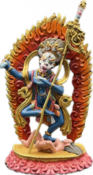 Simhamukha statue copper coloured 10 cm