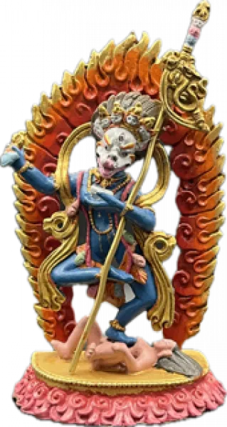 Simhamukha statue copper coloured 10 cm