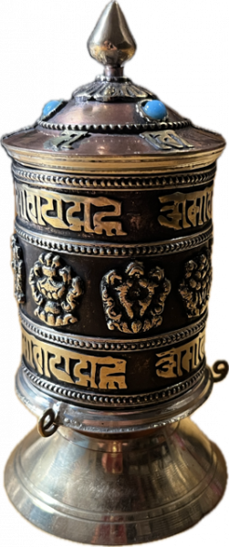Table prayer wheel with 8 lucky symbols