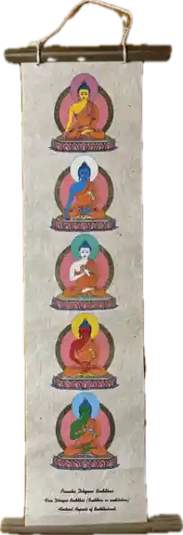 5 Dhyani Buddha Nepal Paper