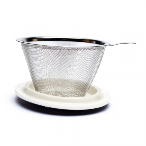 Teetasse mit Sieb und Deckel blauer Buddha