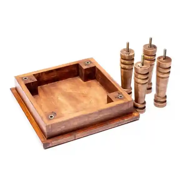 Wooden side table flower of life