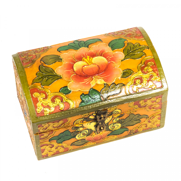 Tibetische Schatzkiste mit Lotus klein