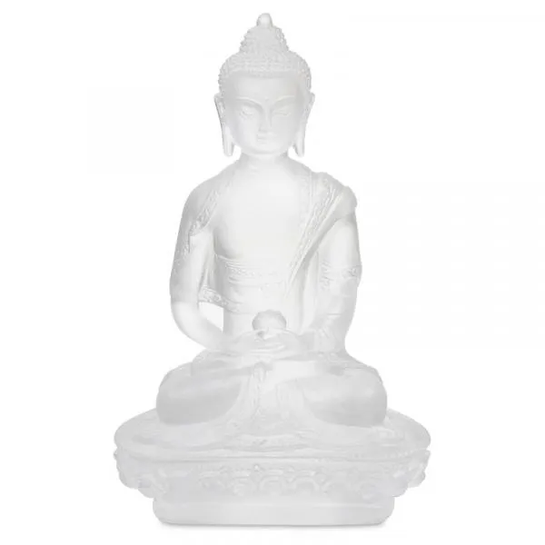 Buddhafigur Amithaba transparent weiß