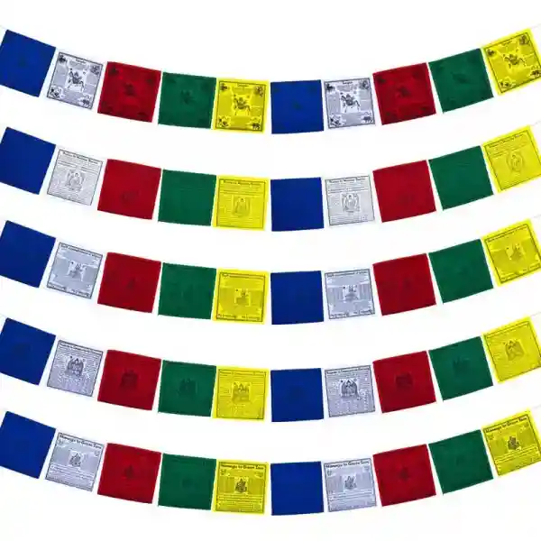 Tibetische Gebetsfahnen 5er Set (Englisch)