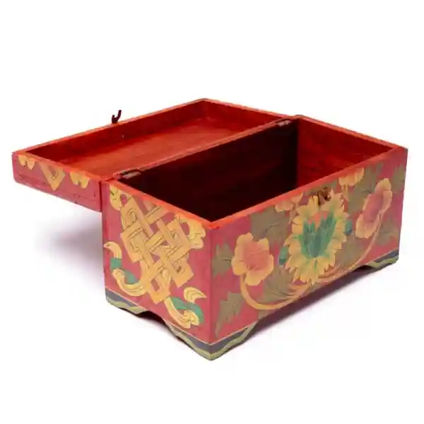 Treasure box Tibetan hand painted spirals