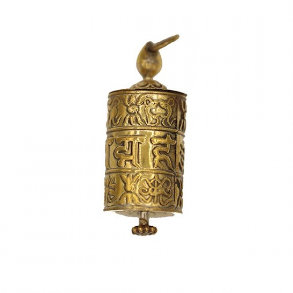 Prayer wheel pendant Om Mani Padme Hum gold colored