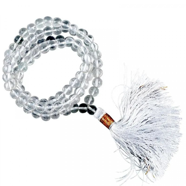 Bergkristall Mala AA Qualität, 108 Perlen mit Tasche 7mm