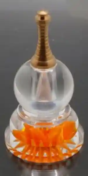 Acryl Stupa mit farbigen Lotus