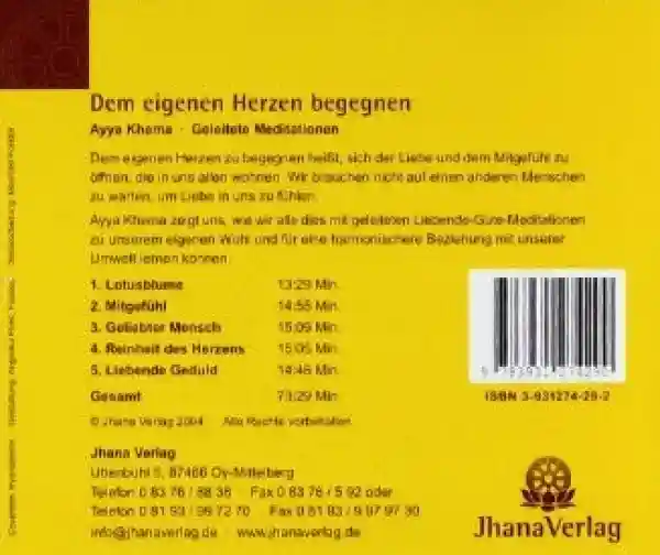 Ayya Khema : Dem eigenen Herzen begegnen (CD)