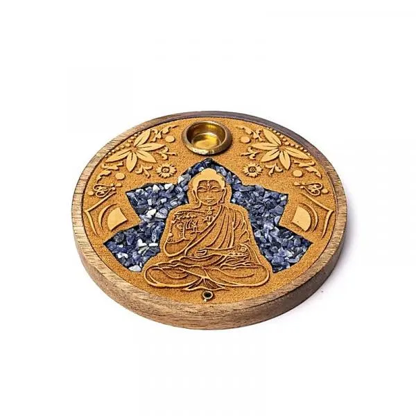 Räucherstäbchen & Kegel Halter Buddha Sodalit