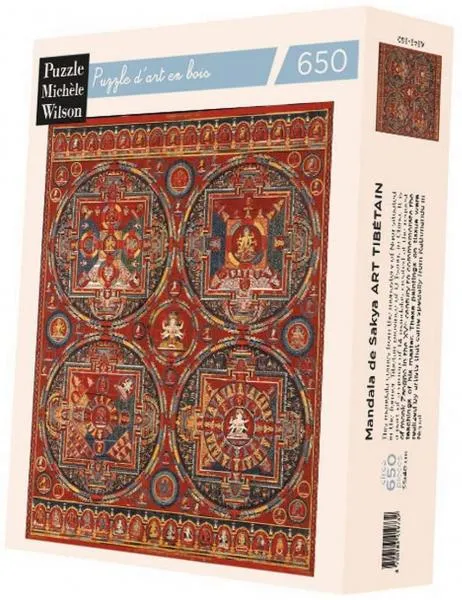 Puzzle aus handgefertigten Holzteilen - Tibetische Kunst : Mandala der Sakya