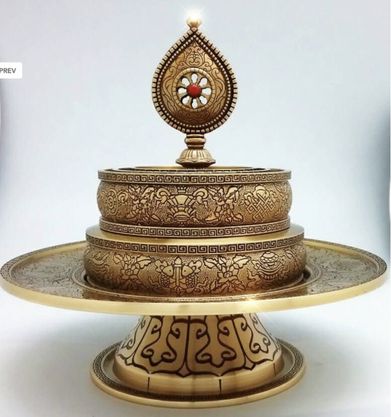 Mandala SET mit Ständer MESSING 17cm