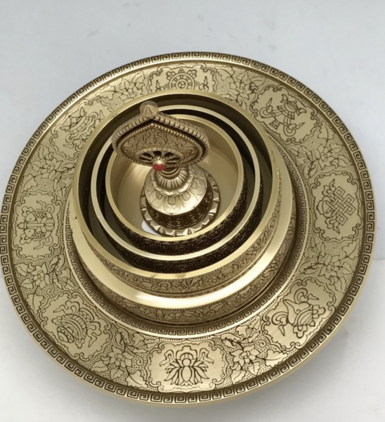 Mandala SET mit Ständer MESSING 17cm