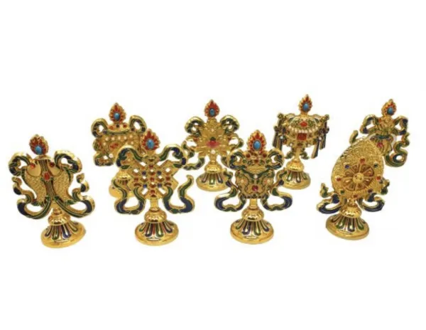 8 Glückssymbole Set - Gold Plated