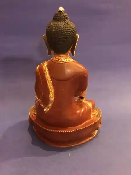 Buddha Sakyamuni Statue 20 cm teilvergoldet mit Gravur