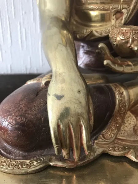 Buddha Sakyamuni Statue 45cm teilvergoldet