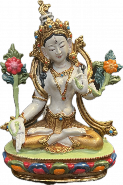 White Tara Statue Copper coloured 4 Inch