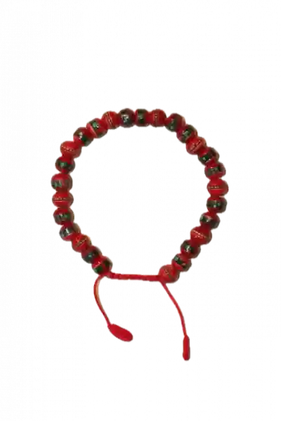 Medizinarmband aus Yak rot /weiß / schwarz