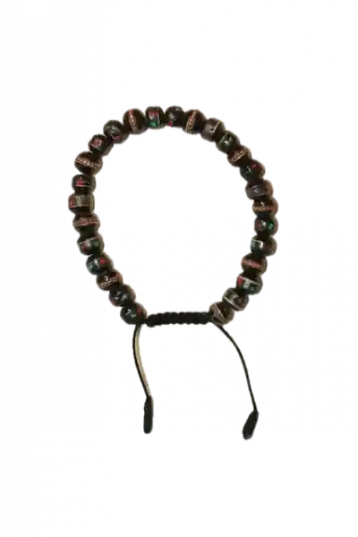 Medizinarmband aus Yak rot /weiß / schwarz