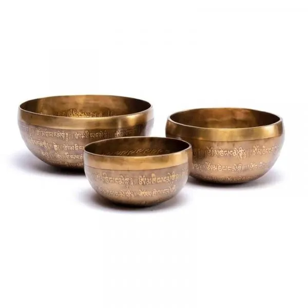 Tibetan singing bowl hand-engraved