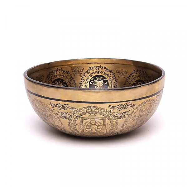 Laser-engraved singing bowl Green Tara