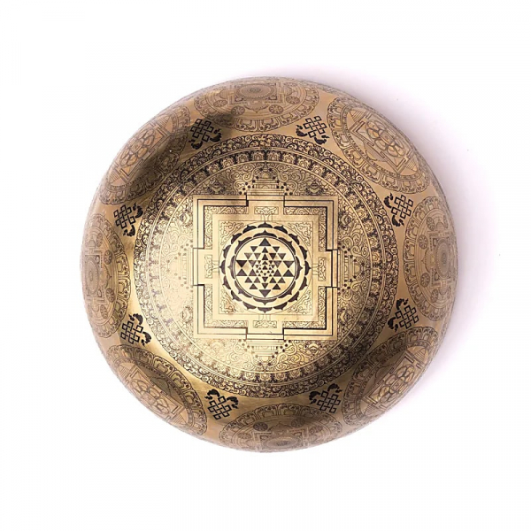 Laser-engraved singing bowl Green Tara