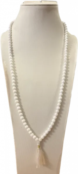 Mala weißer Achat, AA Quality 108 Perlen