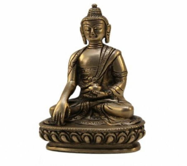 Buddha Statue Messing 14 cm