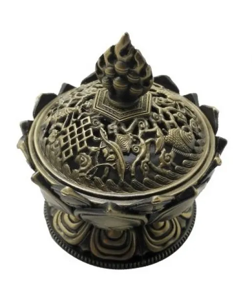 Lotus 8 AS incense burner (small)-blue
