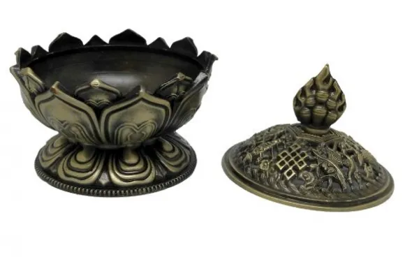 Lotus 8 AS incense burner (small)-blue