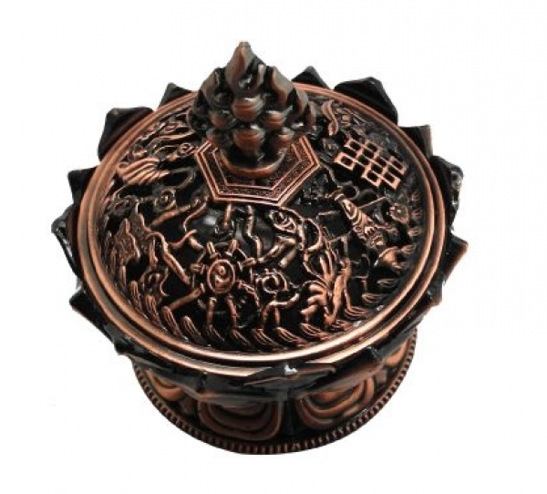 Lotus 8 AS incense burner (small)-blue