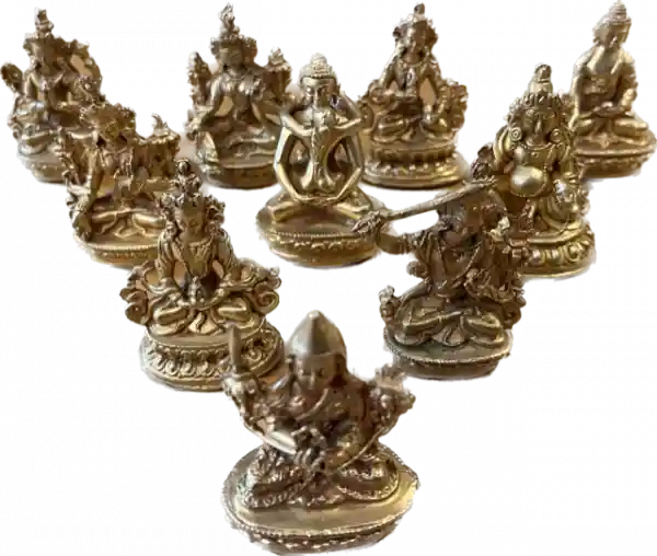 Verschiedene Buddha Statuen 6 cm vergoldet