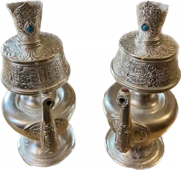 Bhumpa Ritualvase Set versilbert