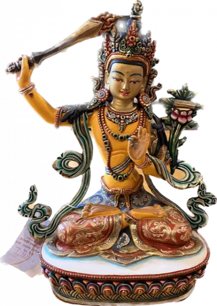 Handbemalte Manjusri Statue