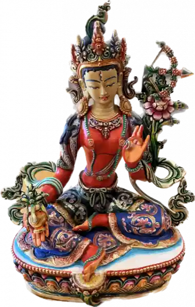 Painted Red Tara Statue
