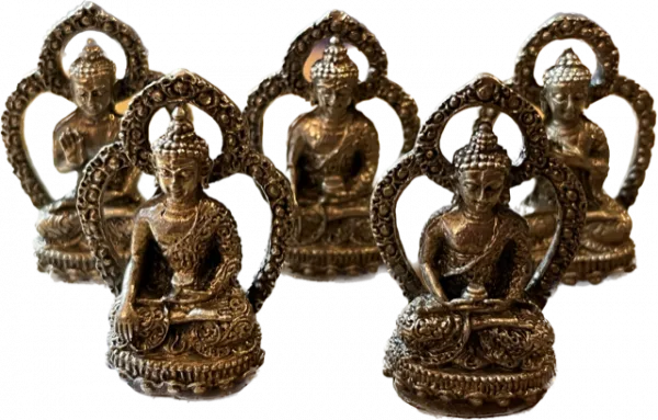 5 Dhyani Buddhas mini brass SET of five