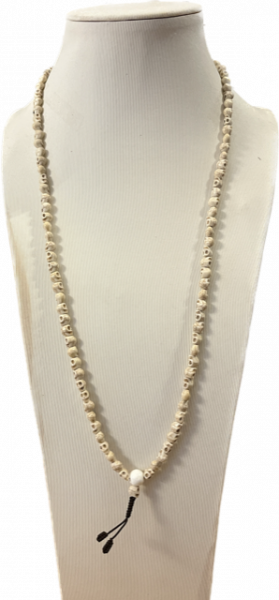 Knochenmala 108 schädelförmige Perlen & Guru Perle 6mm