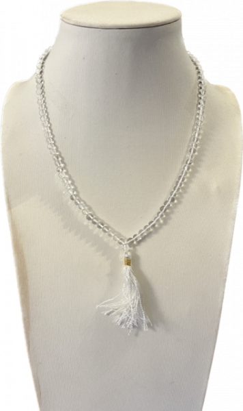 Bergkristall Mala AA Qualität, 108 Perlen mit Tasche 7mm