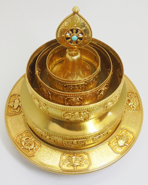 Brass Mandala w/stand 19cm