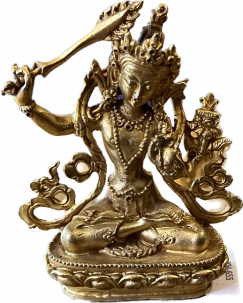 Manjusri Statue 10cm vergoldet