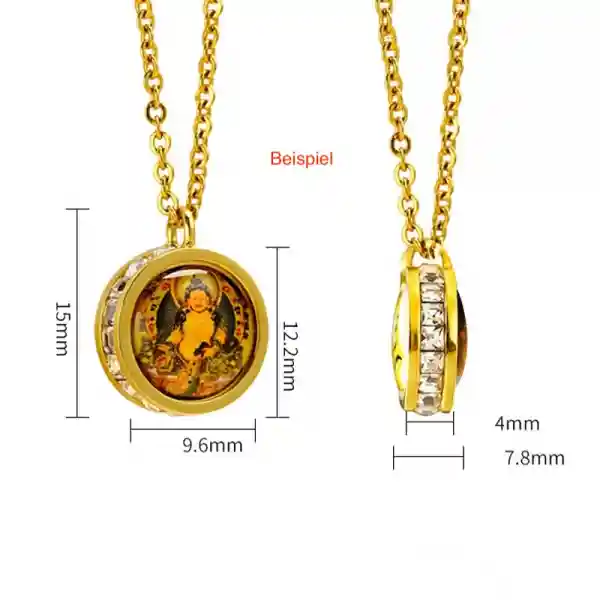 Tibetan Padmasambhava Serenity Titanium Steel Necklace Pendant