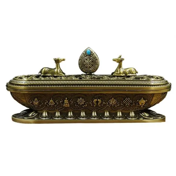 Mani & 8AS incense burner 13" golden