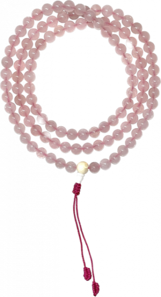 Rosenquarz Mala 108 Perlen 8mm