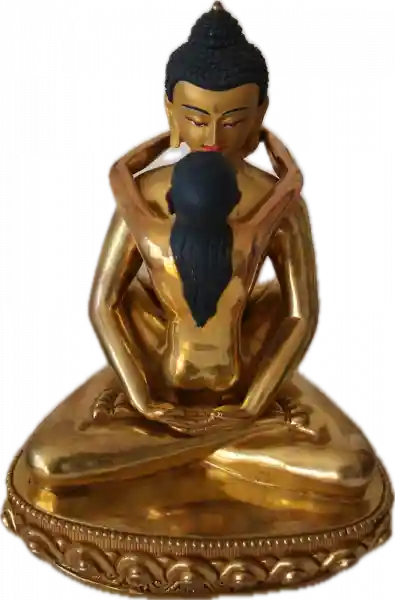 Samantabhadra Statue 22 cm vollvergoldet