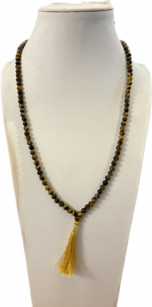 Mala tiger eye 7mm AA quality, 108 beads + bag