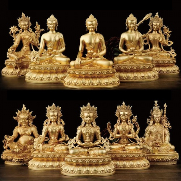 Manjusri Statue Mini Statue vergoldet